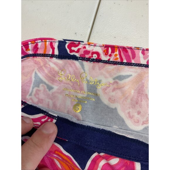 Lilly Pulitzer Sophie Dress Navy Bright Pink Floral UPF 50 Beach Casual‎ - Picture 4 of 10